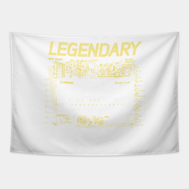 303 / Legendary Silver Box / Yellow White Tapestry by Synthshirt