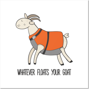 Floats Your Goat Sticker Cute Funny Cartoon Animal Silly Stickers