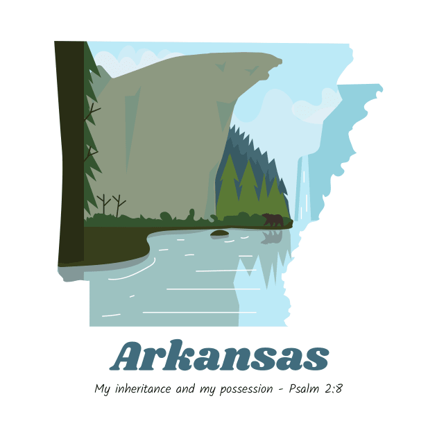 USA State of Arkansas Psalm 2:8 - My Inheritance and possession by WearTheWord