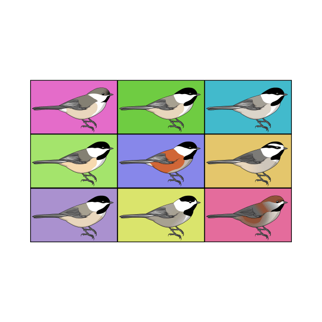 Warhol Birds - Chickadee by Feathered Focus