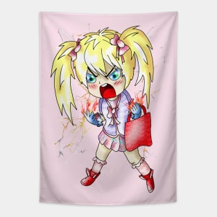 lightning strike angry girl Tapestry