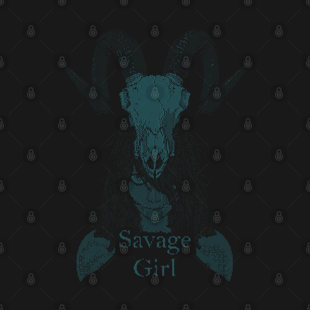 ASCii Savage Girl w/ text (Blue) by McNerdic