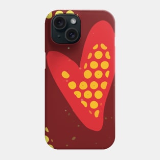 Organic Heart Shapes Abstract Background Design in Red and Maroon Complimentary Tones GC-116-4 Phone Case