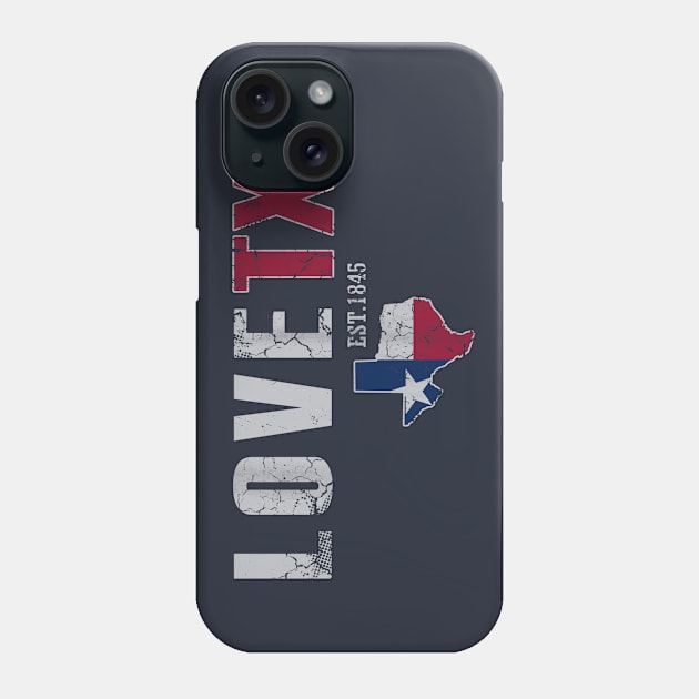 Love Texas TX Texan Retro Fade Phone Case by E