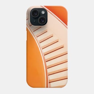 Orange Colored Spiral Staircase Phone Case