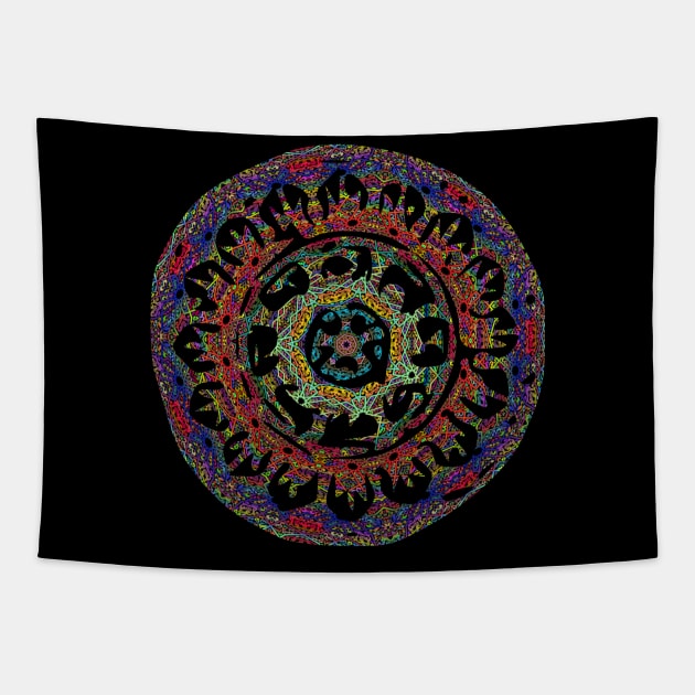 Abstract Pattern Circle Silhouette Art Tapestry by Mazz M