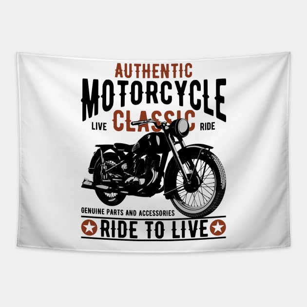 Authentic motocycle classic Tapestry by Design by Nara