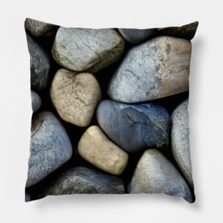 Closeup of a pile of stones and pebbles Pillow