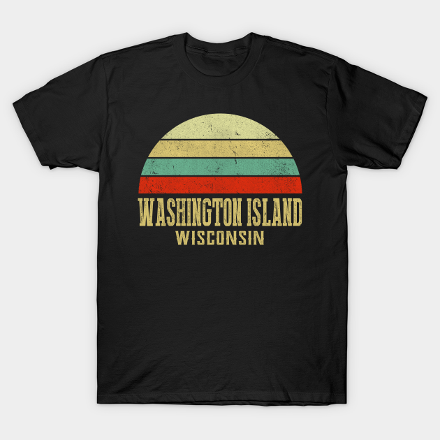 Discover Washington Island Wisconsin Vintage Retro Sunset - Washington Island Wisconsin - T-Shirt