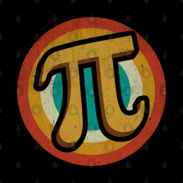 Retro Vintage Pi Symbol 3.14Irrational Number PI Math Lover by Emma Creation