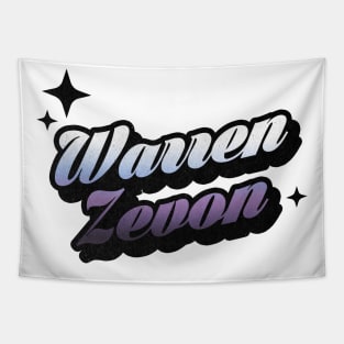 Warren Zevon - Retro Classic Typography Style Tapestry