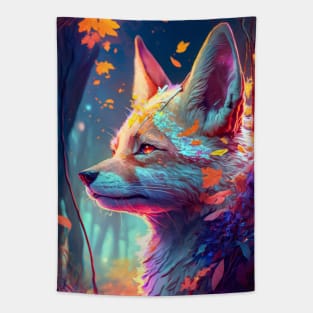 Fox Animal Portrait Painting Dark Character Spirit Tapestry