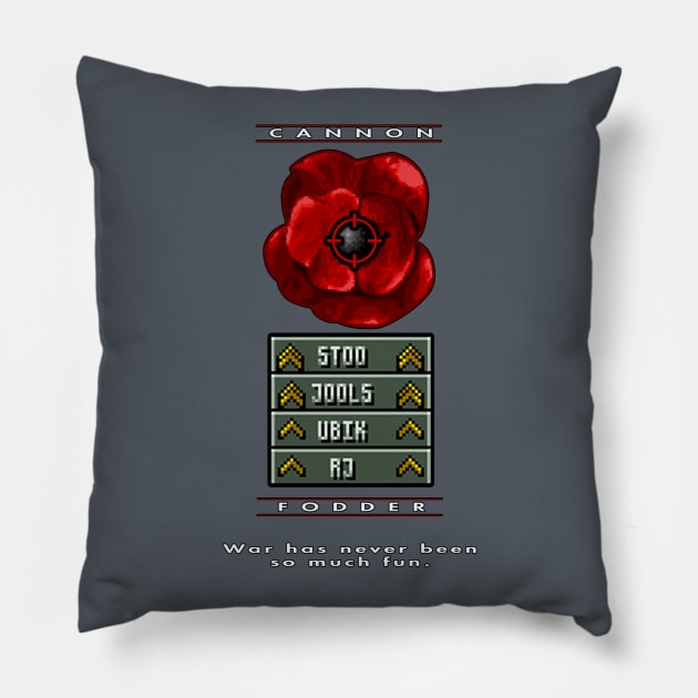 Cannon Fodder Pillow by erndub