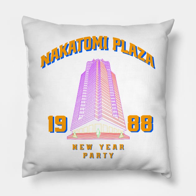 Nakatomi Plaza New Year Party Pillow by Lunaaart