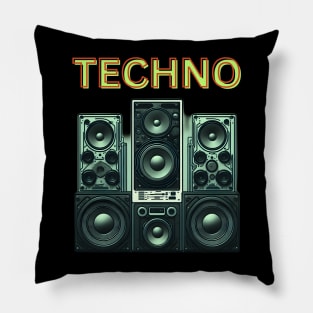 techno loud speakers music Pillow