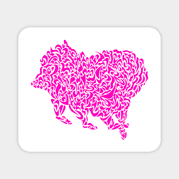 Abstract Pink Pig Magnet by esslev