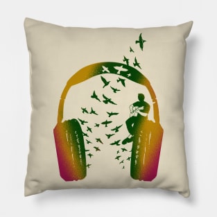 Headphone music Acoustic Guitar Pillow