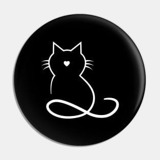 Fancy Cat White Pin