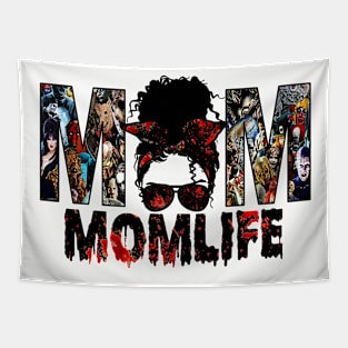 Horror film mom life messy bun Tapestry