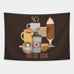 Coffee Time Mugs Tapestry