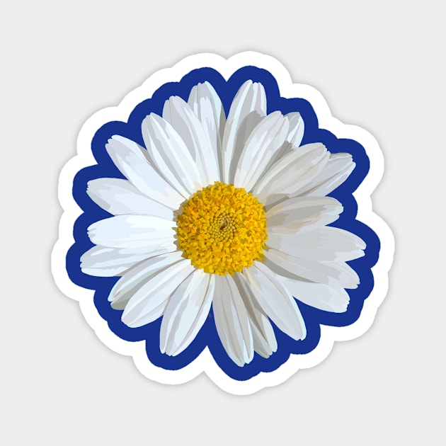 Marguerite blossom on Blue Magnet by A_using_colors