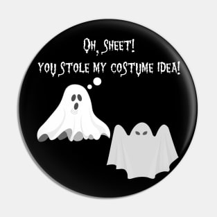 Funny Ghost Sheet Pun T-Shirt Punny Halloween Gift Pin