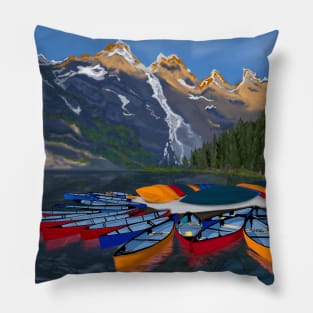 Moraine Lake Canada Digital Art Pillow