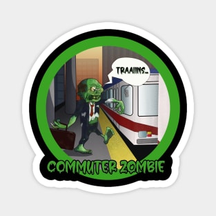 Commuter Zombie (green) Magnet