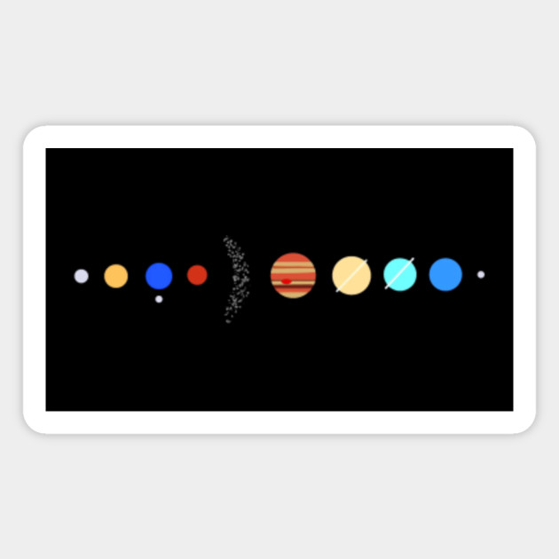 Minimalist Solar System Planets Earth Moon And Asteroid Belt