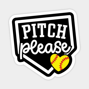 Pitch Please Softball Player Mom Cute Funny Magnet