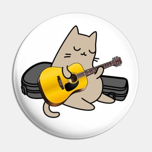 Street Cat performer playing acoustic guitar Pin