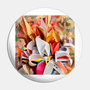 Dynamic Floral Collage Pin