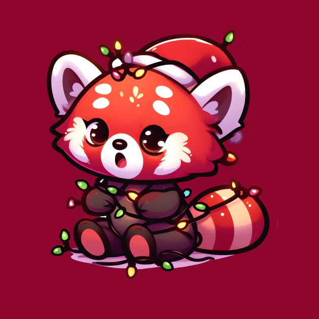 Cute Christmas Red Panda by SergioCoelho_Arts