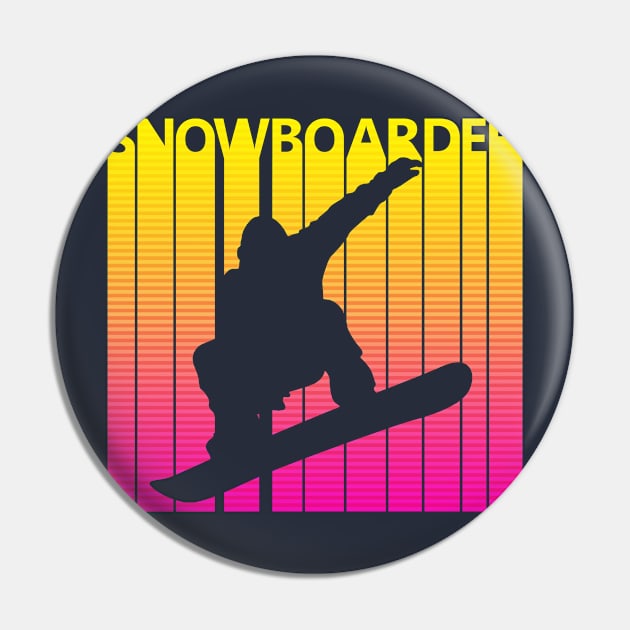 Vintage Retro Snowboarding Gift Pin by GWENT