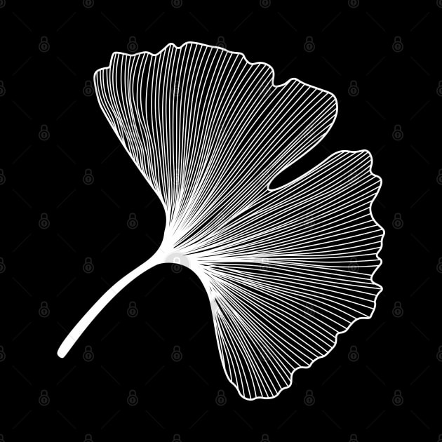 Ginkgo Biloba leaf white by PrintablesPassions