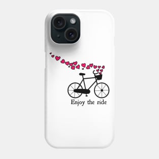 Enjoy the ride bike with hearts Phone Case