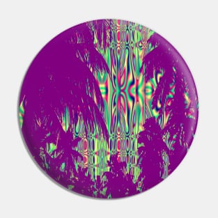 Silhouette Palm Trees on Psychedelic Background Pin