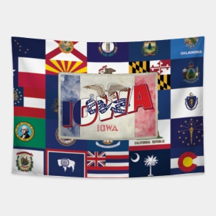 Iowa vintage style retro souvenir Tapestry