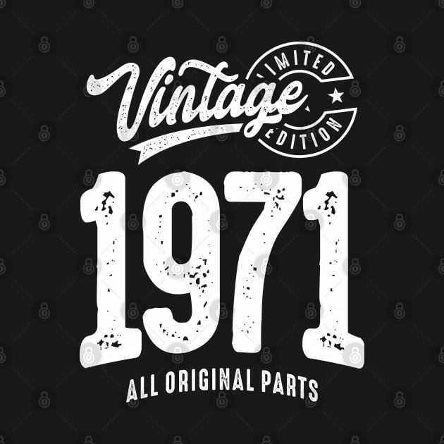 Vintage Born in 1971 - 51st Birthday Retro Classic by cidolopez