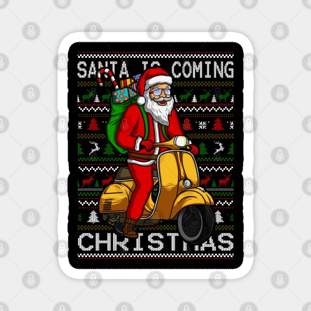 SANTA IS COMING Magnet by canzyartstudio