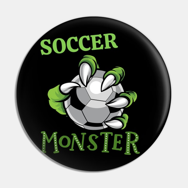 Soccer monster sport Gift for soccer player love soccer sister funny for kids and adults Pin by BoogieCreates