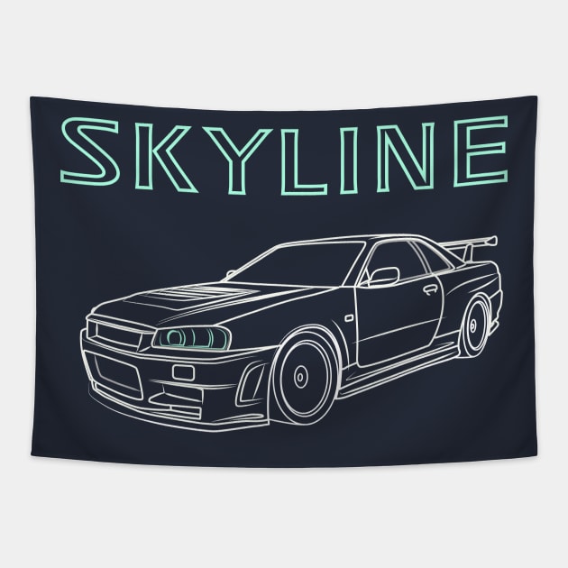 Skyline GTR Tapestry by CrimsonsDesign