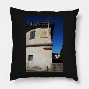 Building with Old Sammardenchia Sign Pillow