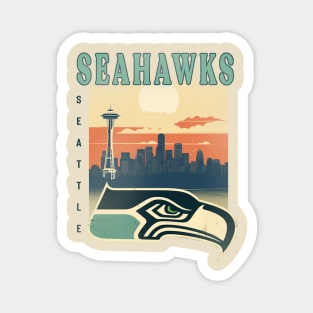 Seattle Seahawks Vintage Style Magnet
