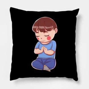 Little Boy Praying ~ Meditating Pillow