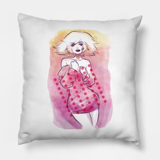 Watercolor Fashion Lady Pillow