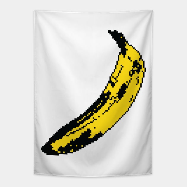 Banana Pop Art 8 Bit Tapestry by encip