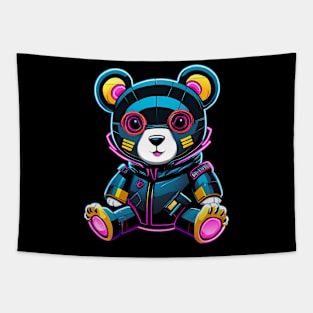 Bear Cyberneon Tapestry