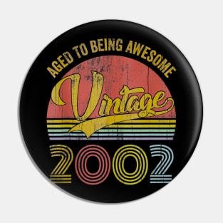 Classic 18th birthday for men women Vintage Rainbow 2002 Pin