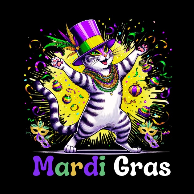 Cats Kitten Kitty Mardi Gras Festival Party Cat Lover by Figurely creative